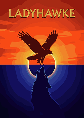 Ladyhawke: Hawk and Wolf Silhouette Art