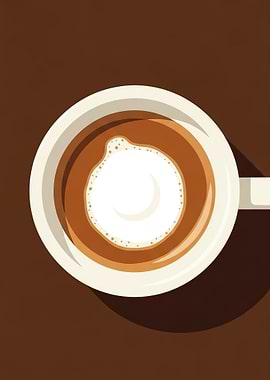 Coffee Cup Flat Lay Illustration