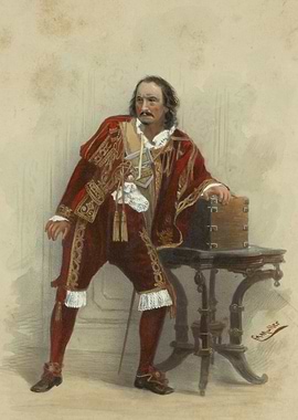 Man in Renaissance Costume with Box