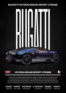 Bugatti Veyron Grand Sport Vitesse Poster