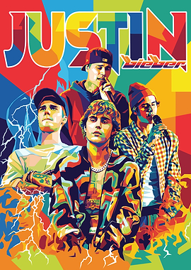 Justin Bieber Colorful Pop Art Portrait