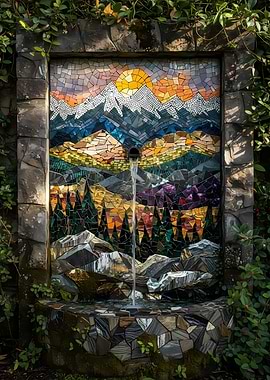 Mosaic Mountain Fountain