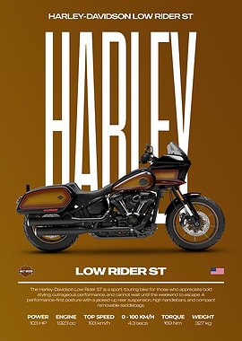 Harley-Davidson Low Rider ST Motorcycle Poster