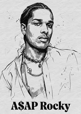 A$AP Rocky Sketch Portrait