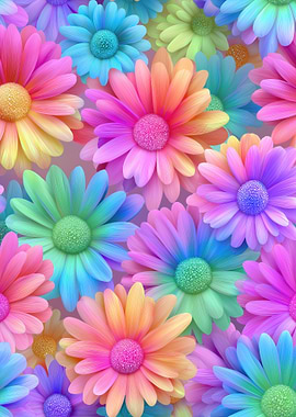 Colorful Daisy Flower Pattern