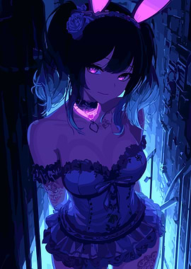 Anime Girl with Bunny Ears