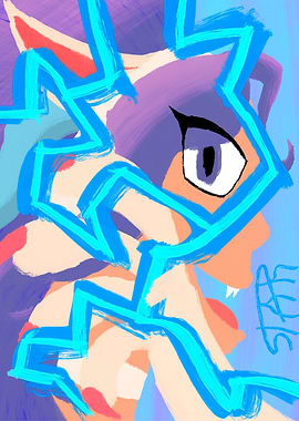 Shocking white and blue cat