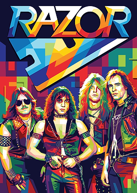 Razor band colorful pop art poster