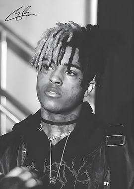 XXXTentacion Portrait in Black and White