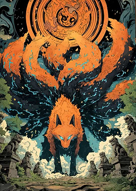Nine-Tailed Fox Digital Art