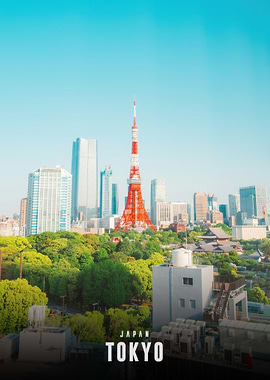 Tokyo Tower cityscape in Japan
