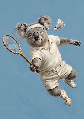 Koala Tennis Player with Racquet