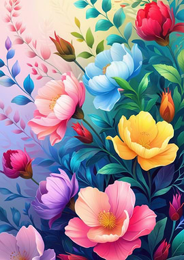 Colorful Floral Arrangement with Vibrant Blossoms