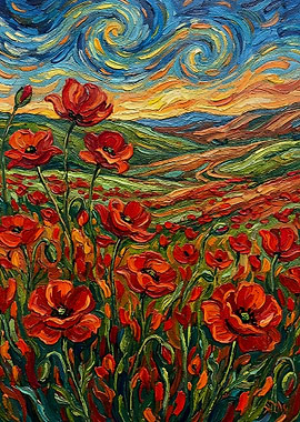 Poppy Field Painting