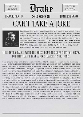 Drake - Can't Take a Joke Lyrics