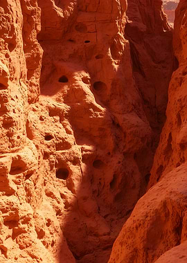 Red Rock Formation with Holes