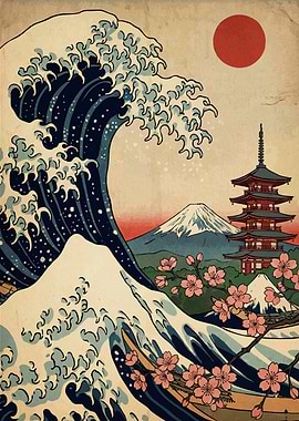 The Great Wave off Kanagawa Inspired Art