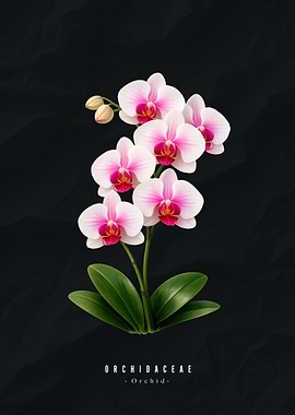 Elegant Orchid Blossom on Dark Background