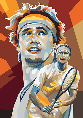 Alexander Zverev Tennis Pop Art Portrait