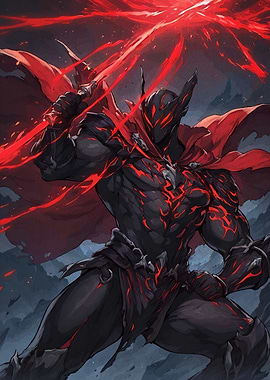 Dark Knight with Red Energy