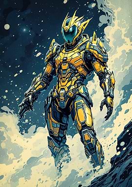 Futuristic Yellow Armored Character