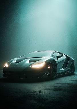 Sports Car in Moody Lighting Poster