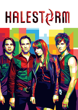 Halestorm Band Pop Art Portrait