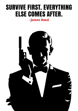 James Bond Silhouette with Quote