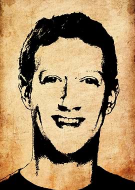 Mark Zuckerberg Portrait - Grunge Style