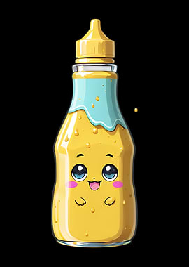 Cute Cartoon Bottle with Face