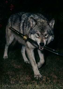 Wolf with Katana