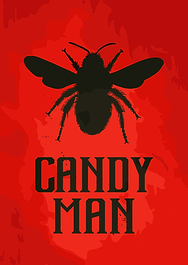 Candyman Bee Silhouette on Red
