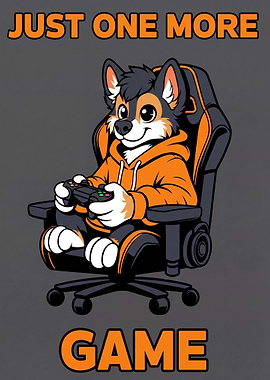 Just One More Game funny Fox Gamer