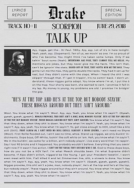 Drake - Talk Up Lyrics Report