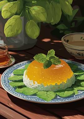 Delicious Mango Jelly Dessert Still Life