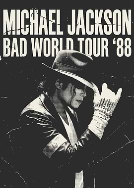 Michael Jackson Bad World Tour '88 Poster