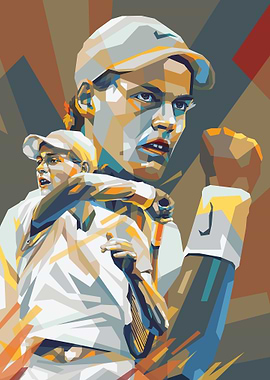 Jannik Sinner portrait illustration