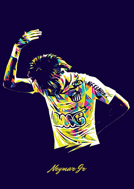 Neymar Jr. Colorful Pop Art Portrait