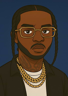 Pop The Smoke Cartoon Portrait