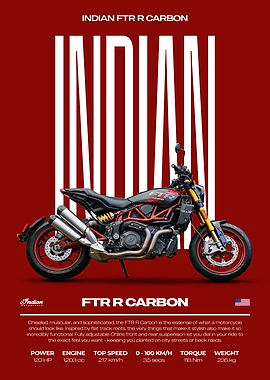 Indian FTR R Carbon Motorcycle Poster