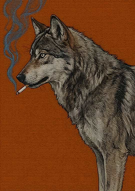 Smoking Wolf Illustration