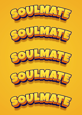 Soulmate Text Graphic on Yellow