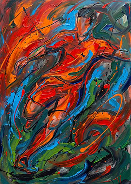 Abstract Football Painting