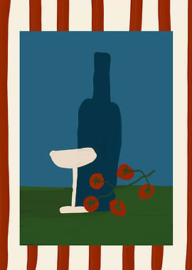 Still Life with Wine and Tomatoes