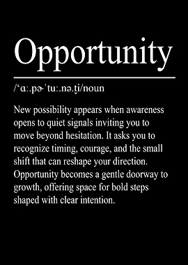 Opportunity Definition – Black | Minimalist Typography Poster