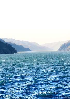 Fjord Landscape with Blue Water