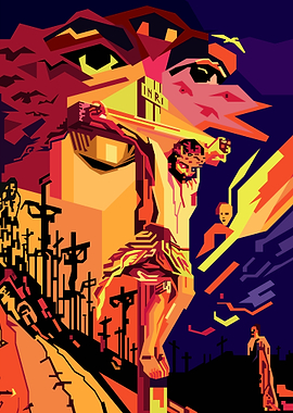 Geometric Crucifixion Art