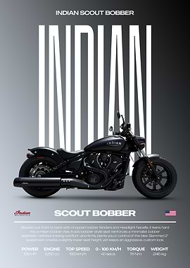 Indian Scout Bobber Motorcycle Poster