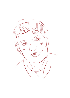 Minimalist Line-art Portrait of Ilya Rozanov (Connor Storrie) from heated rivalry tv series