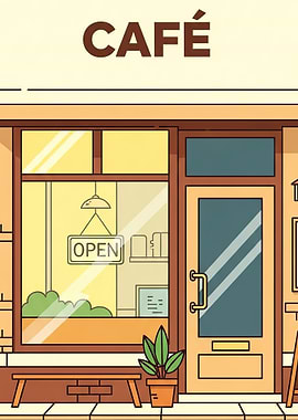 Cartoon Cafe Front